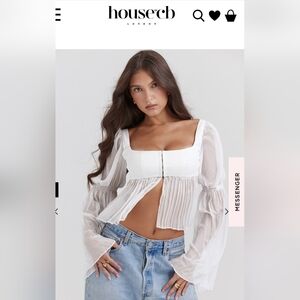 House of CB White Lucie Top Size Medium